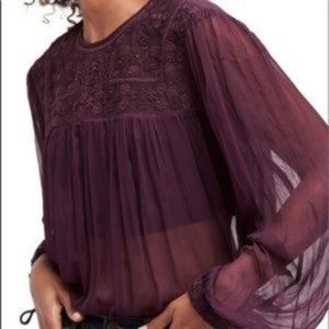 free people || night out embroidered blouse